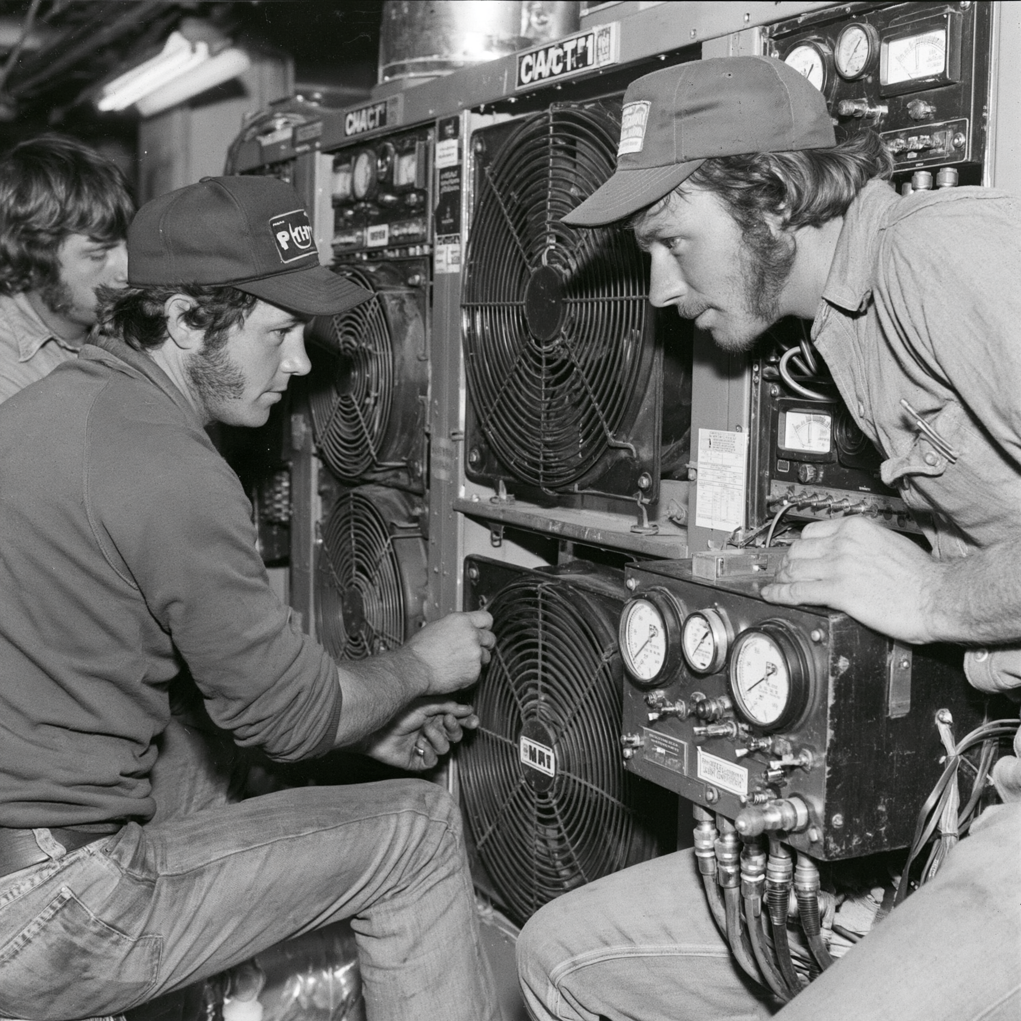 Tradesmen at work, 1970s