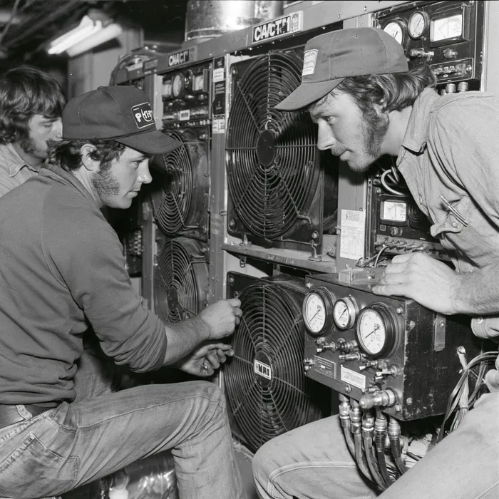 Tradesmen at work, 1970s
